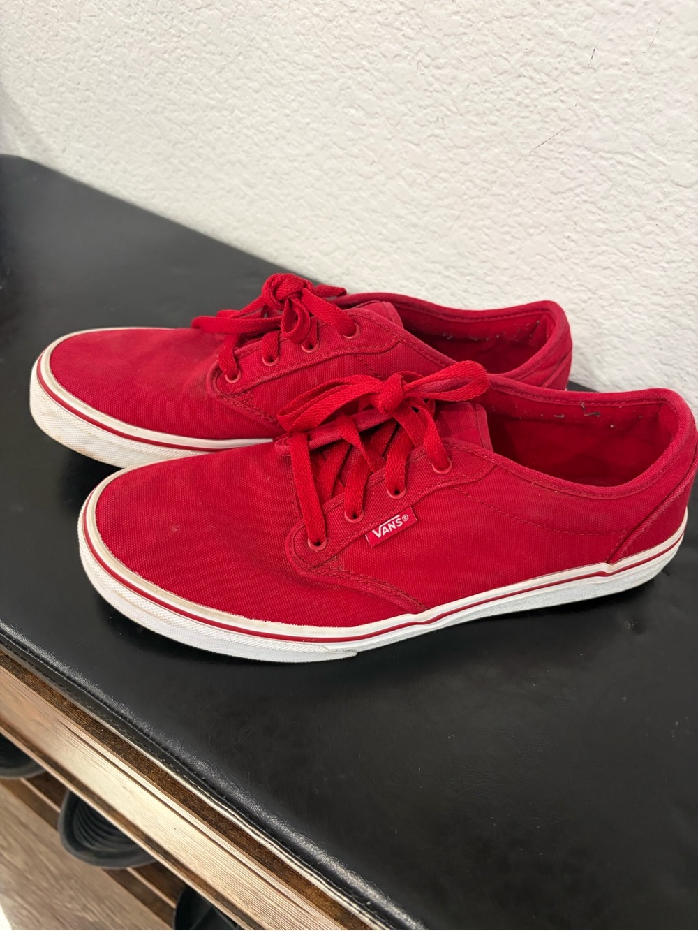 Vans Red Low-Top Canvas Sneakers
